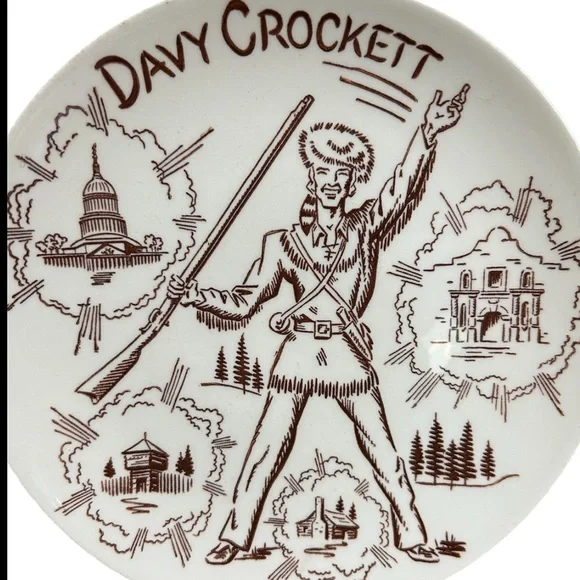 Vintage Royal China Davy Crockett Plate 1950’s Western MCM - Picture 2 of 5